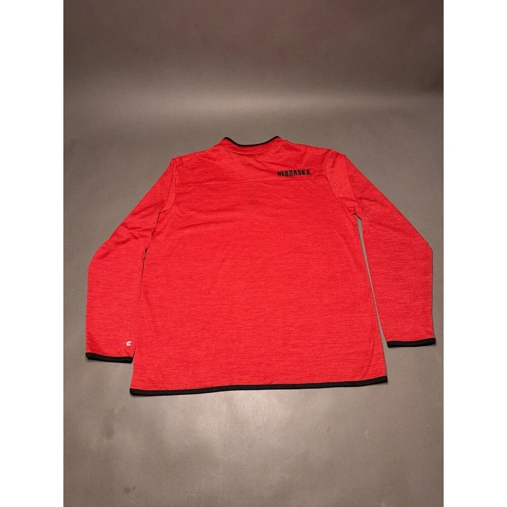 Colosseum Men's Nebraska Corn Huskers N 1/4 Zip Thin Light Jacket Red L Large